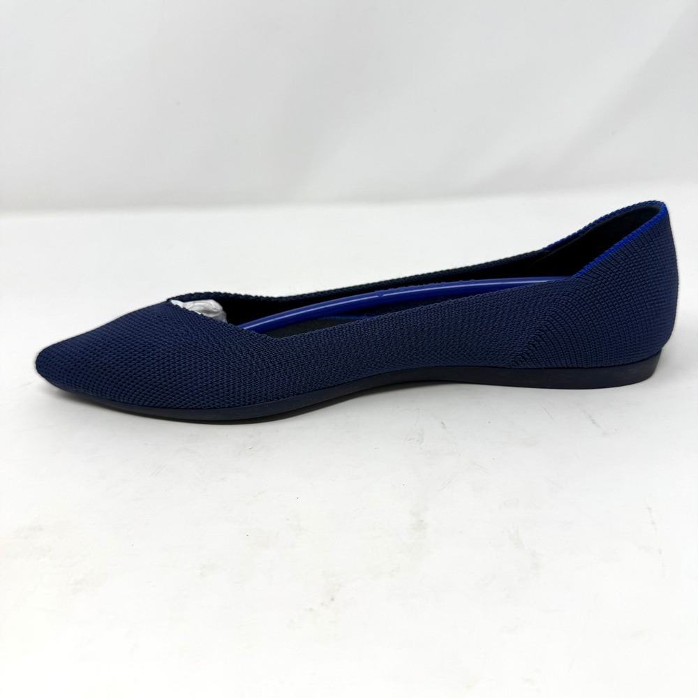 Rothys The Point Cobalt Solid Navy Blue Knit Pointed Toe Flats 002-127 Womens 6 - Picture 9 of 11